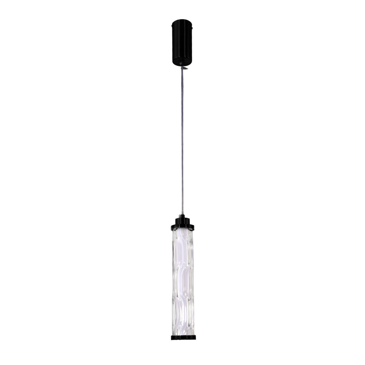 CORTE lampa wisząca czarny matowy 10W LED 3000K klosz bezbarwny