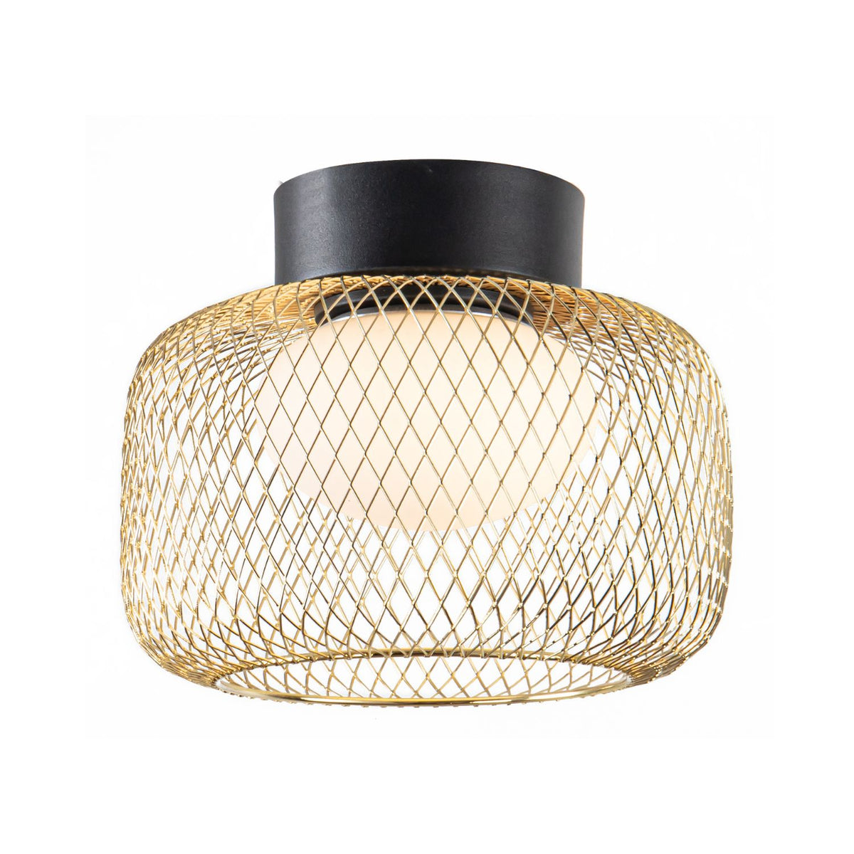 SOPRA 25 lampa sufitowa czarmy 1x10W GX53 klosz złoty+biały