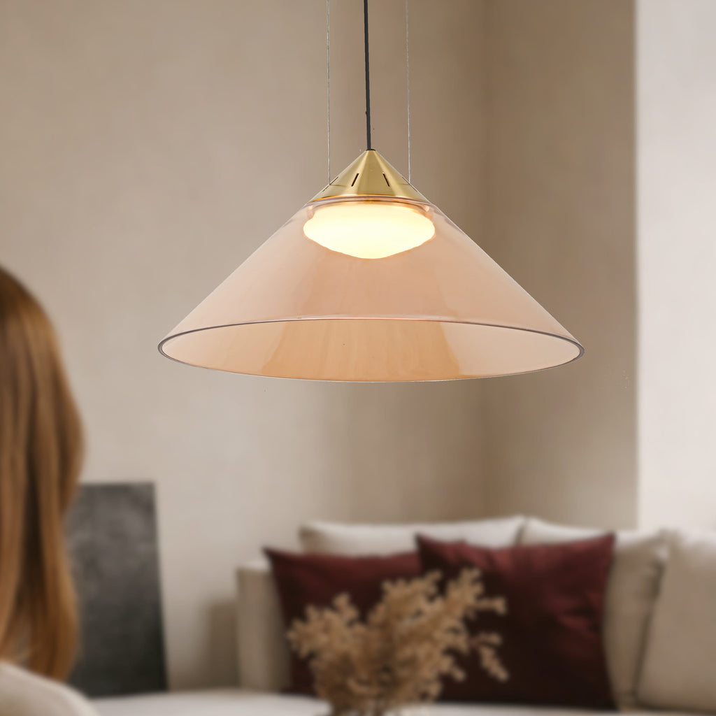 PRESTO 42 lampa wisząca satynowy złoty 1x10W GX53 klosz bursztynowy+biały