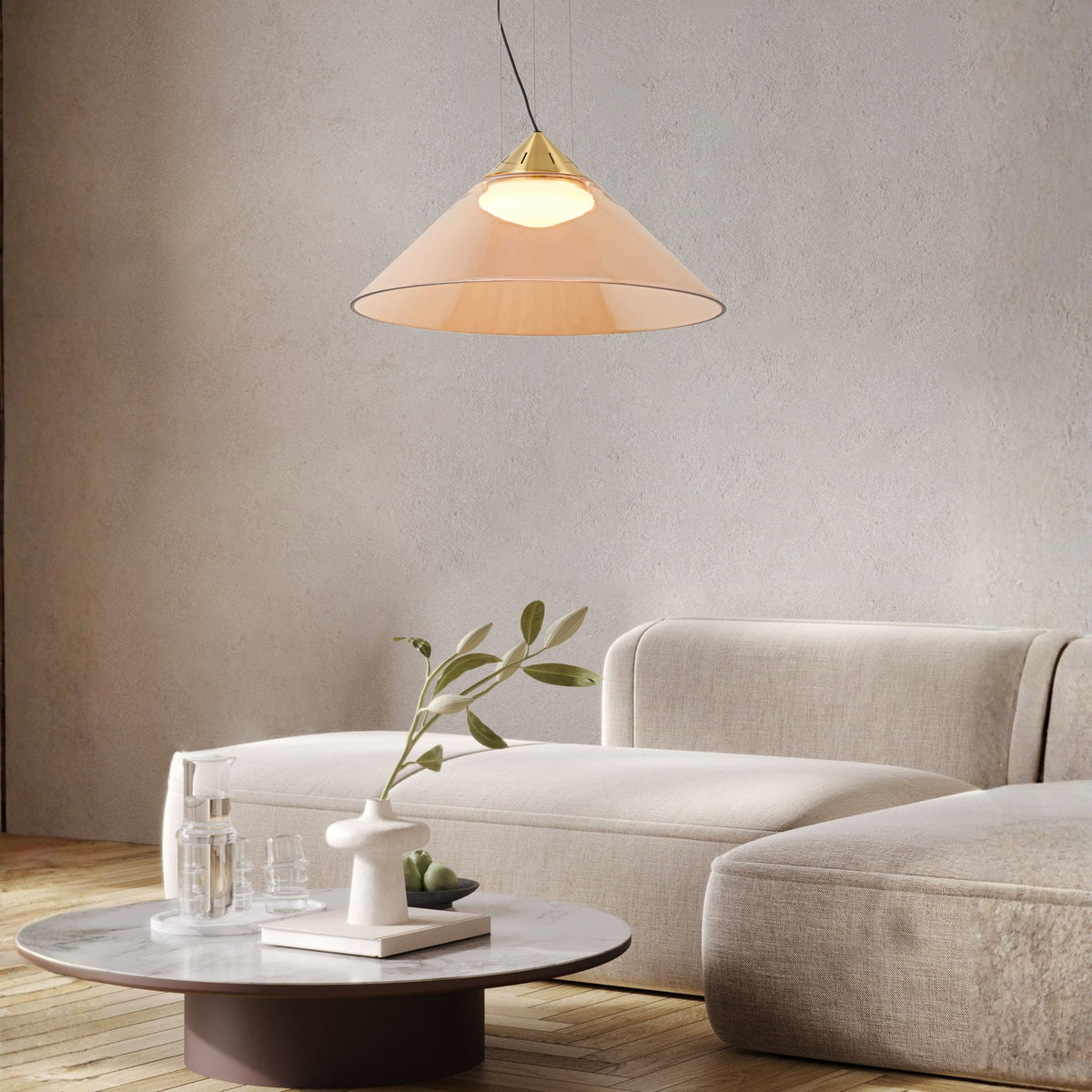 PRESTO 42 lampa wisząca satynowy złoty 1x10W GX53 klosz bursztynowy+biały