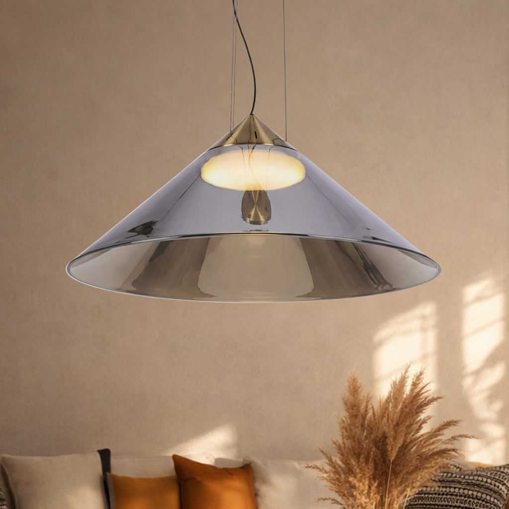PRESTO 50 lampa wisząca satynowy złoty 1x10W GX53 klosz dymiony+biały