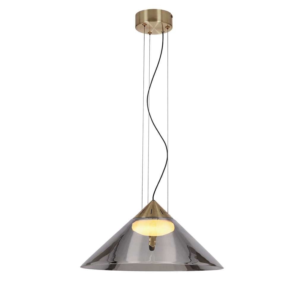 PRESTO 42 lampa wisząca satynowy złoty 1x10W GX53 klosz dymiony+biały