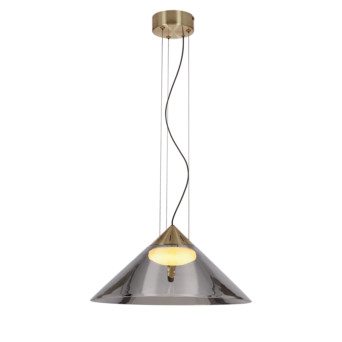 PRESTO 42 lampa wisząca satynowy złoty 1x10W GX53 klosz dymiony+biały