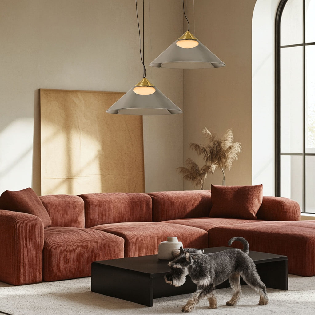 PRESTO 42 lampa wisząca satynowy złoty 1x10W GX53 klosz dymiony+biały