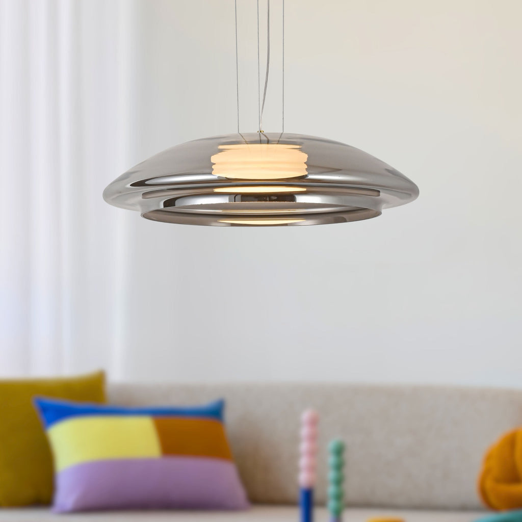 OMBRE 34 lampa wisząca satynowy złoty 1x10W GX53 klosz dymiony+biały