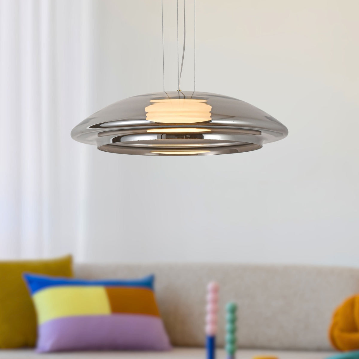 OMBRE 34 lampa wisząca satynowy złoty 1x10W GX53 klosz dymiony+biały