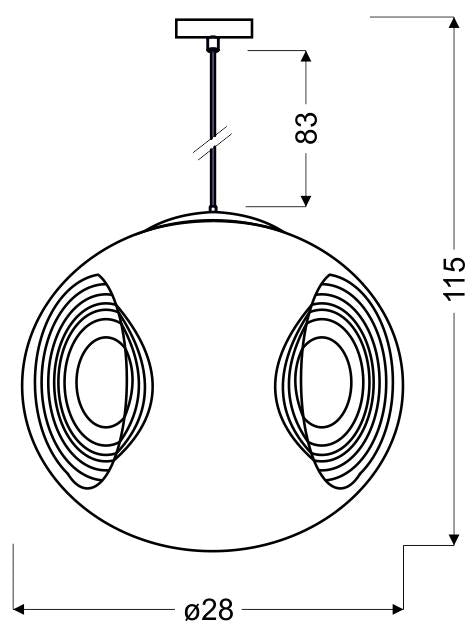 CLUB lampa wisząca 28 1x60W E27 zielony