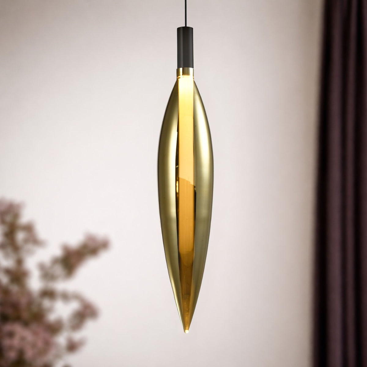 NORDIC lampa wisząca czarny 1x5W G9 klosz złoty