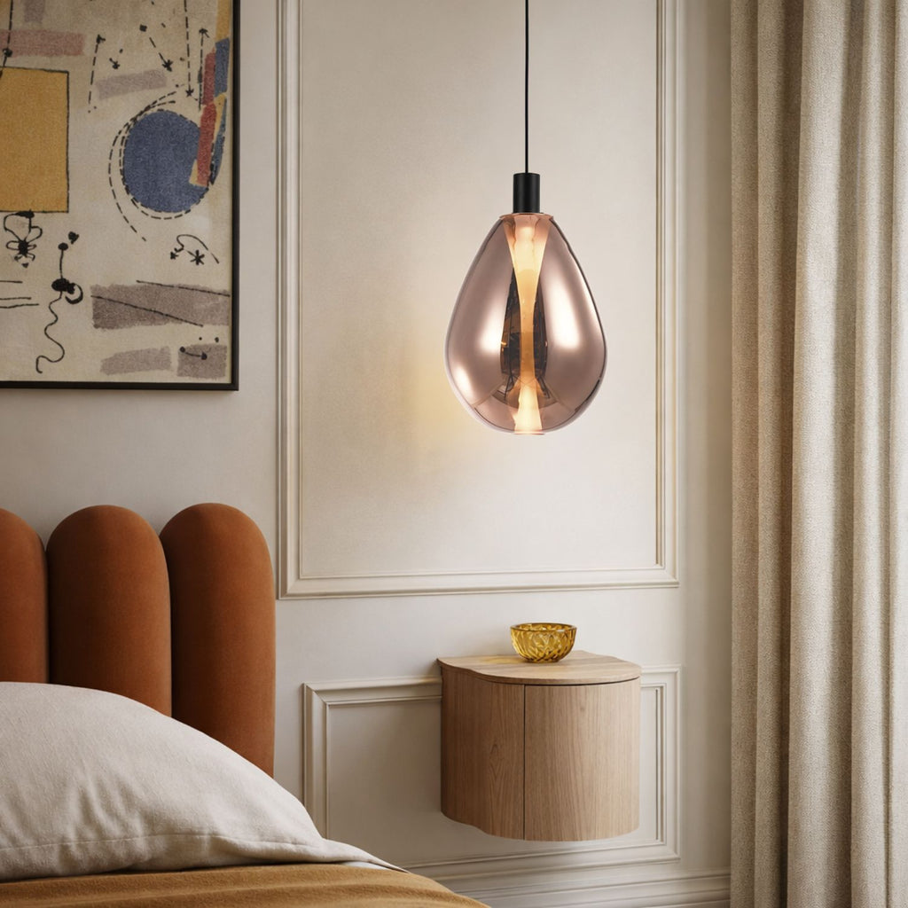 DENSO 20 lampa wisząca czarny 1x5W G9 klosz miedziany