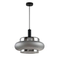 BRIZI lampa wisząca czarny 1x40W E27 klosz dymiony mrożony