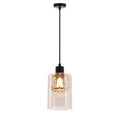 DUCATO lampa wisząca czarny +złoty 1x40W E27 klosz bursztynowy