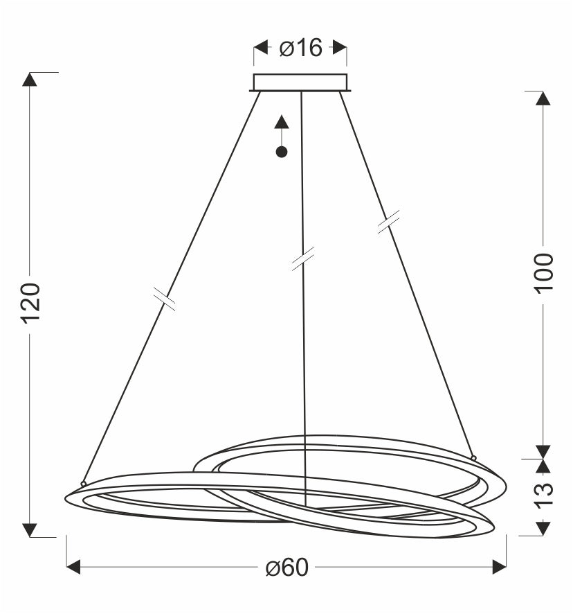 CALLAS lampa wisząca czarny 32W LED 3000, 4500, 6500K osłonka biała