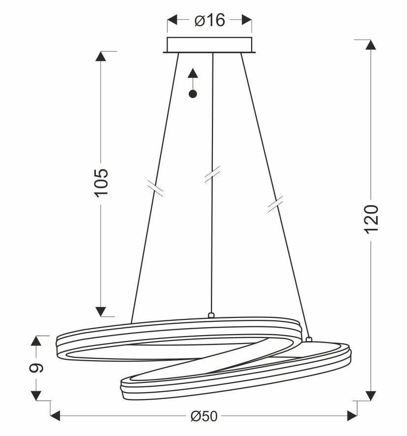SANTA lampa wisząca złoty 32W LED 3000, 4000, 6500K maskownica biały