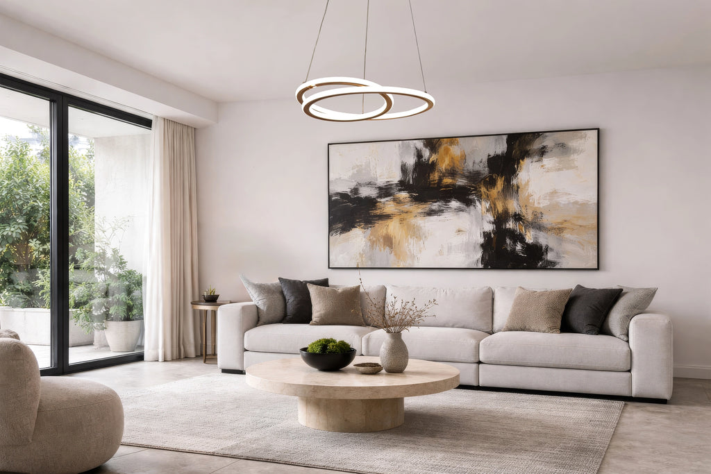 EDEN lampa wisząca złoty 32W LED 3000, 4000, 6000K osłonka biała
