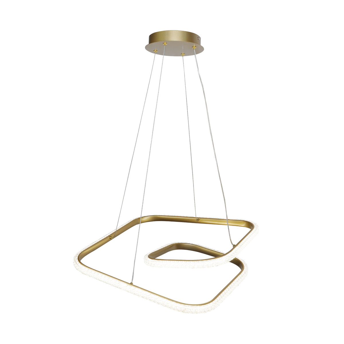 FUERTE lampa wisząca złoty 32W LED 3000, 4000, 6000K kryształki bezbarwne