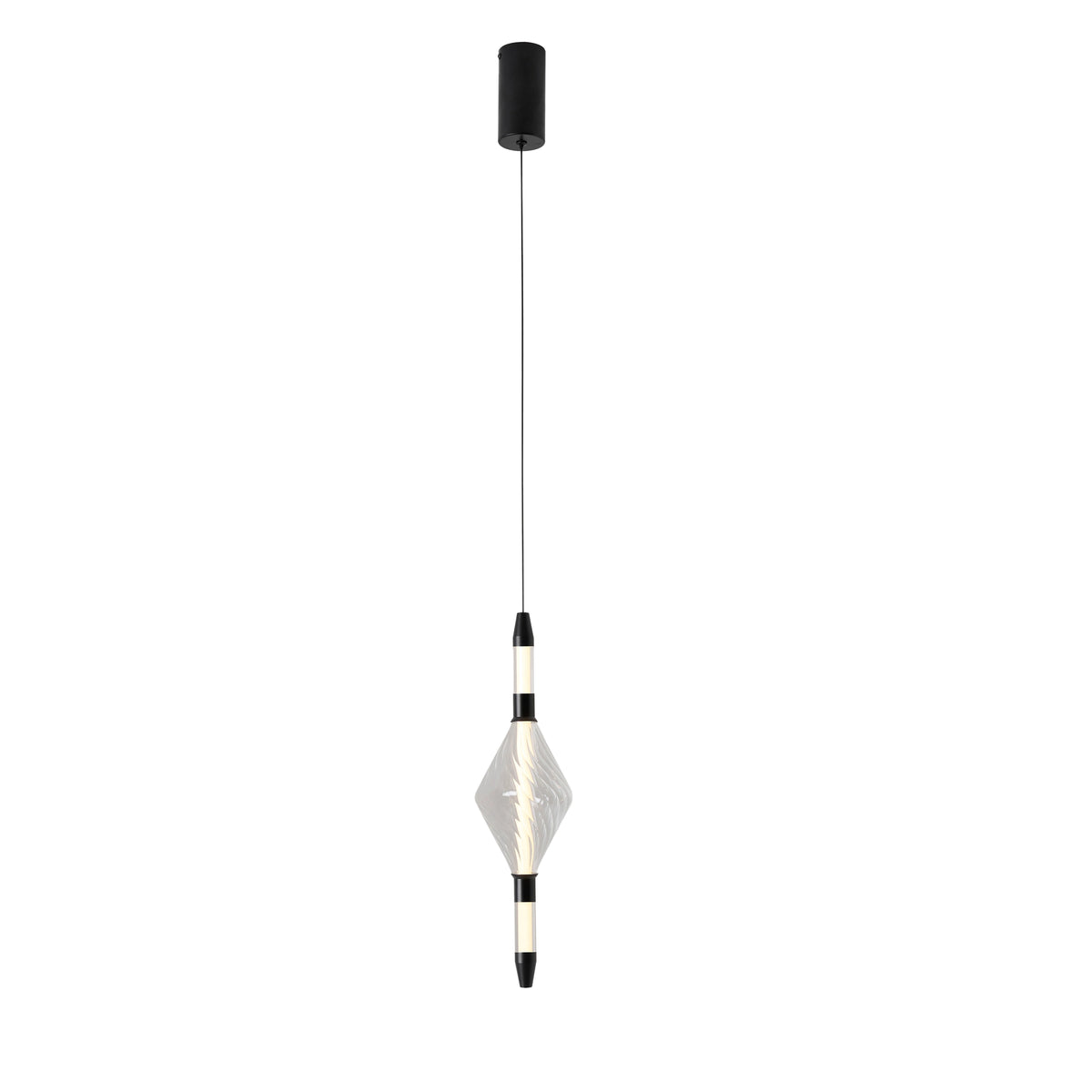 VITA lampa wisząca czarny 7,5W LED 2700K klosz bezbarwny