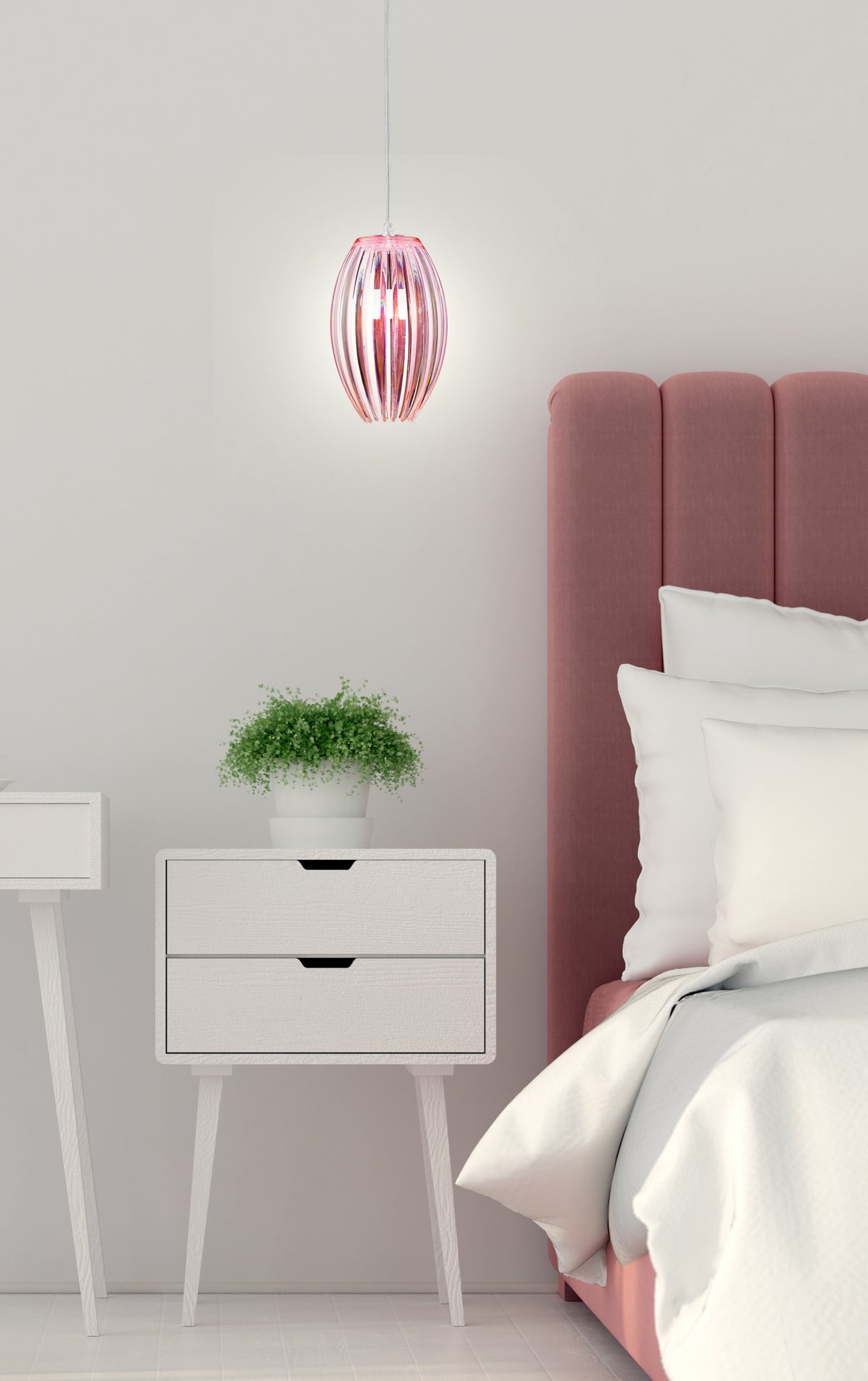 ABUKO lampa wisząca 1x60W E27 różowy mały