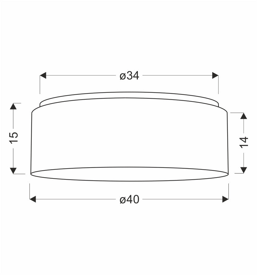 SALUT lampa sufitowa 40 2x40W E27 abażur beżowy