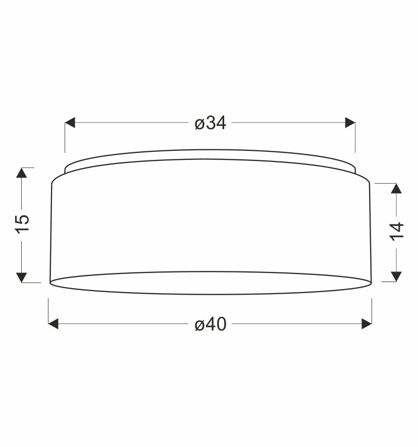 SALUT lampa sufitowa 40 2x40W E27 abażur beżowy