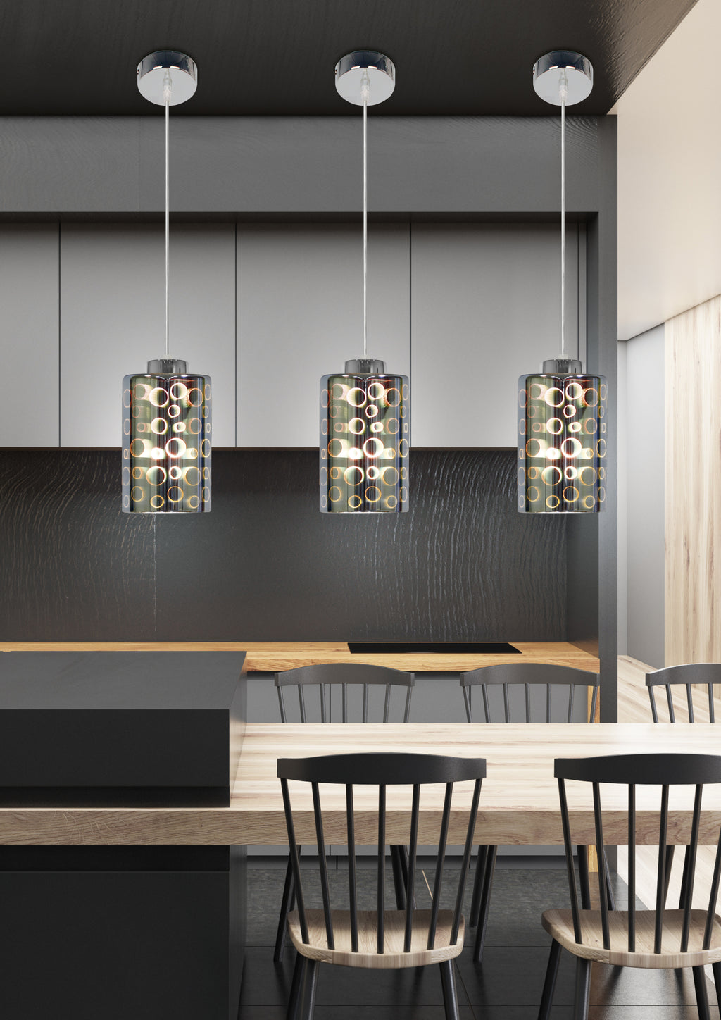 NOCTURNO lampa wisząca 12 1x40W E27 chrom