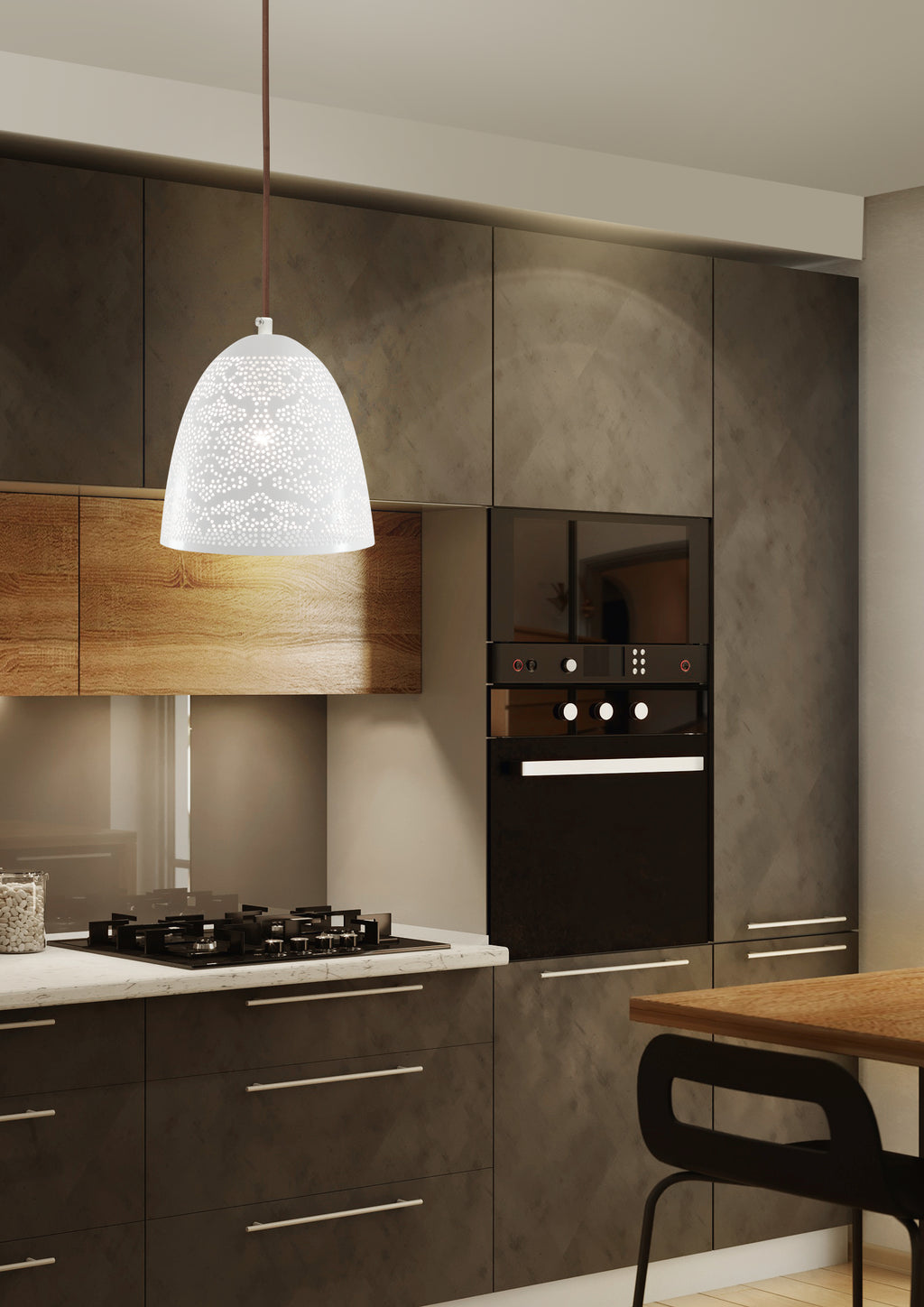 BENE lampa wisząca 20/21 stożek 1x60W E27 ażurowy biały