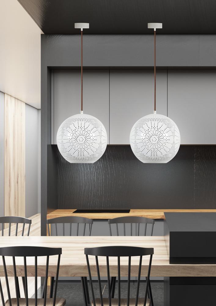 BENE lampa wisząca 25 kula s 1x60W E27 ażurowy biały