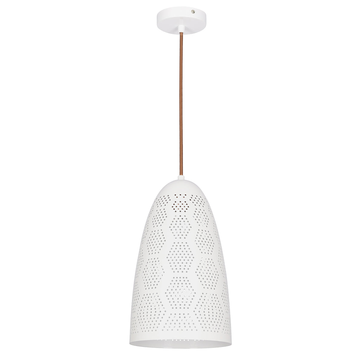 BENE lampa wisząca 20/33 stożek 1x60W E27 ażurowy biały