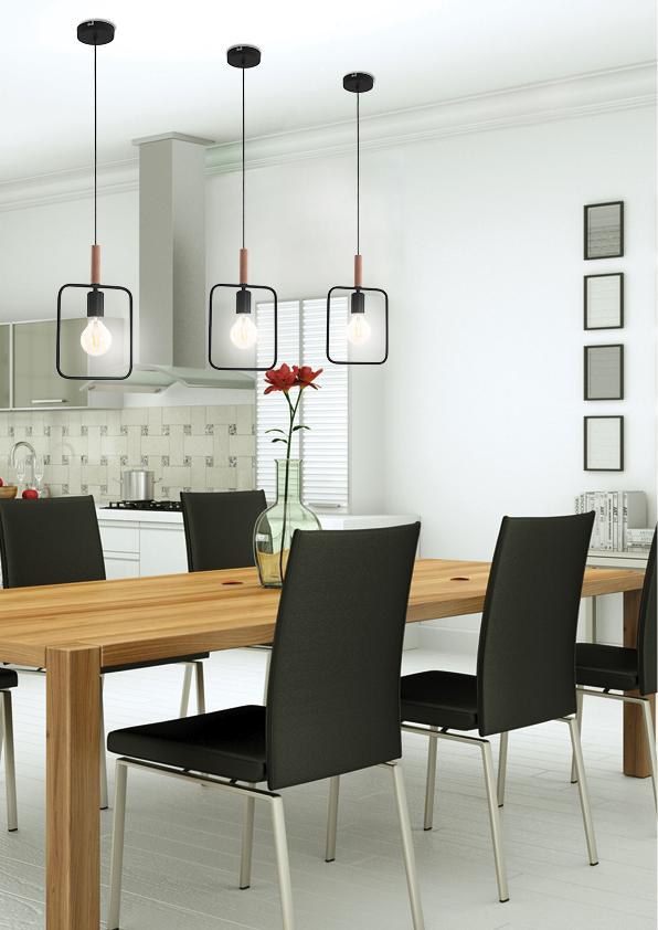 FRAME lampa wisząca 1x60W E27 czarny