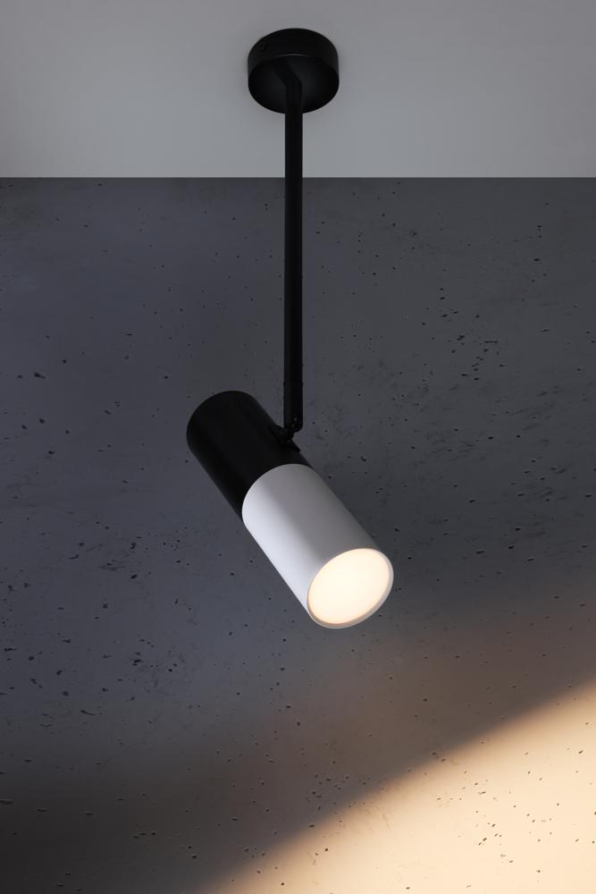 TUBA lampa wisząca/sztyca 1x15W GU10 6,8/19,5 biały+czarny