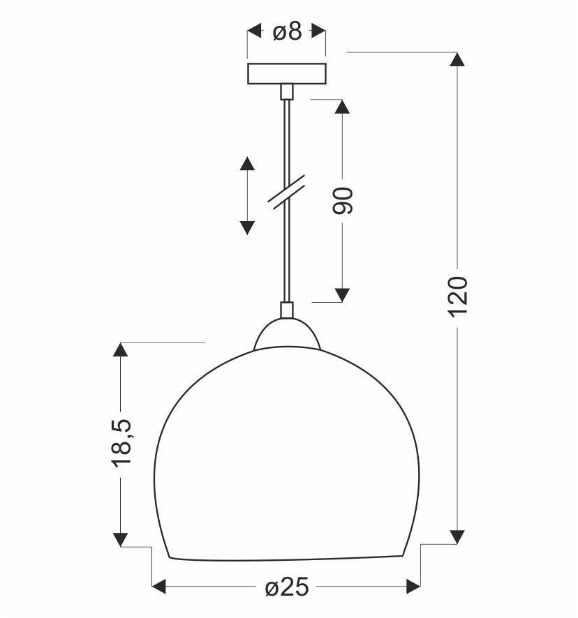 lampa wisząca monroe 1x60W E27 szary