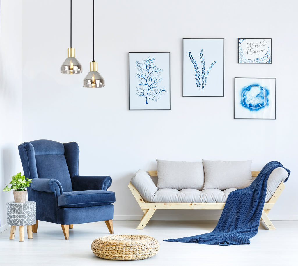 lampa wisząca gregory czarny brąz 1x40W E14 klosz dymiony