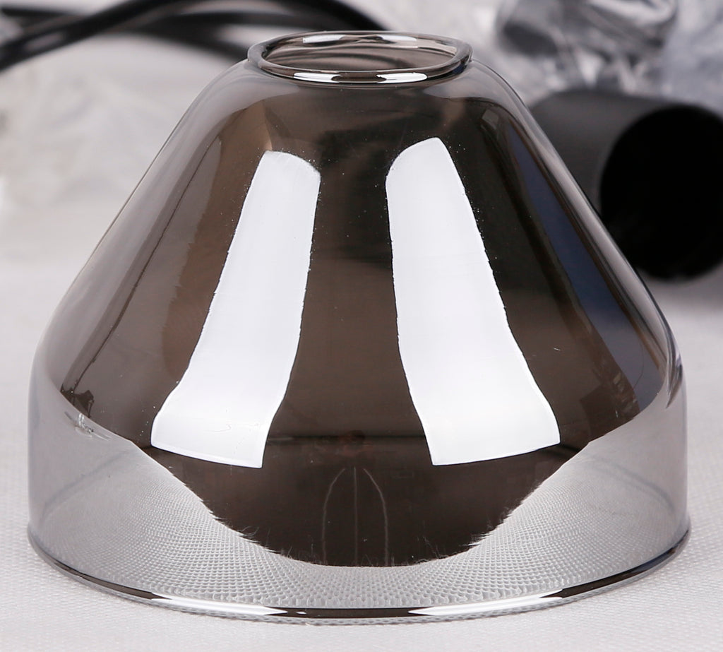 lampa wisząca gregory czarny brąz 1x40W E14 klosz dymiony