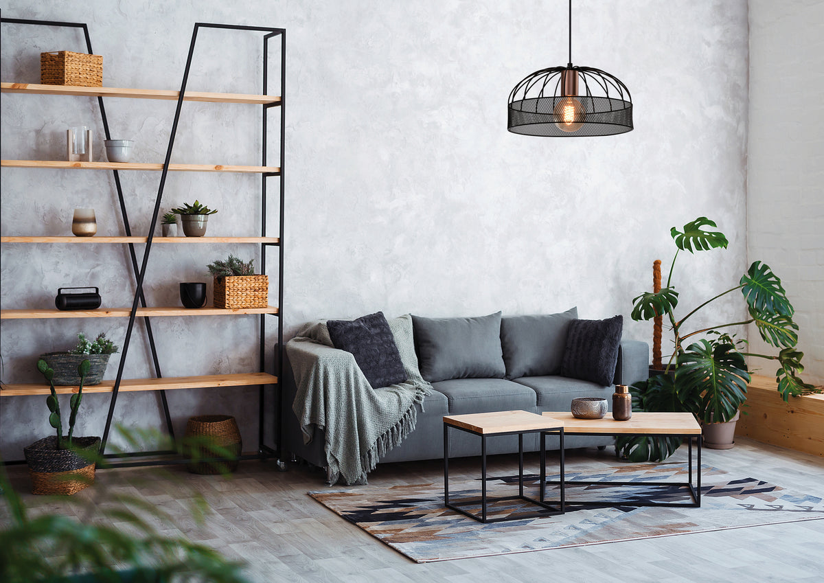Levi lampa wisząca złoty 1x40W E27 klosz czarny