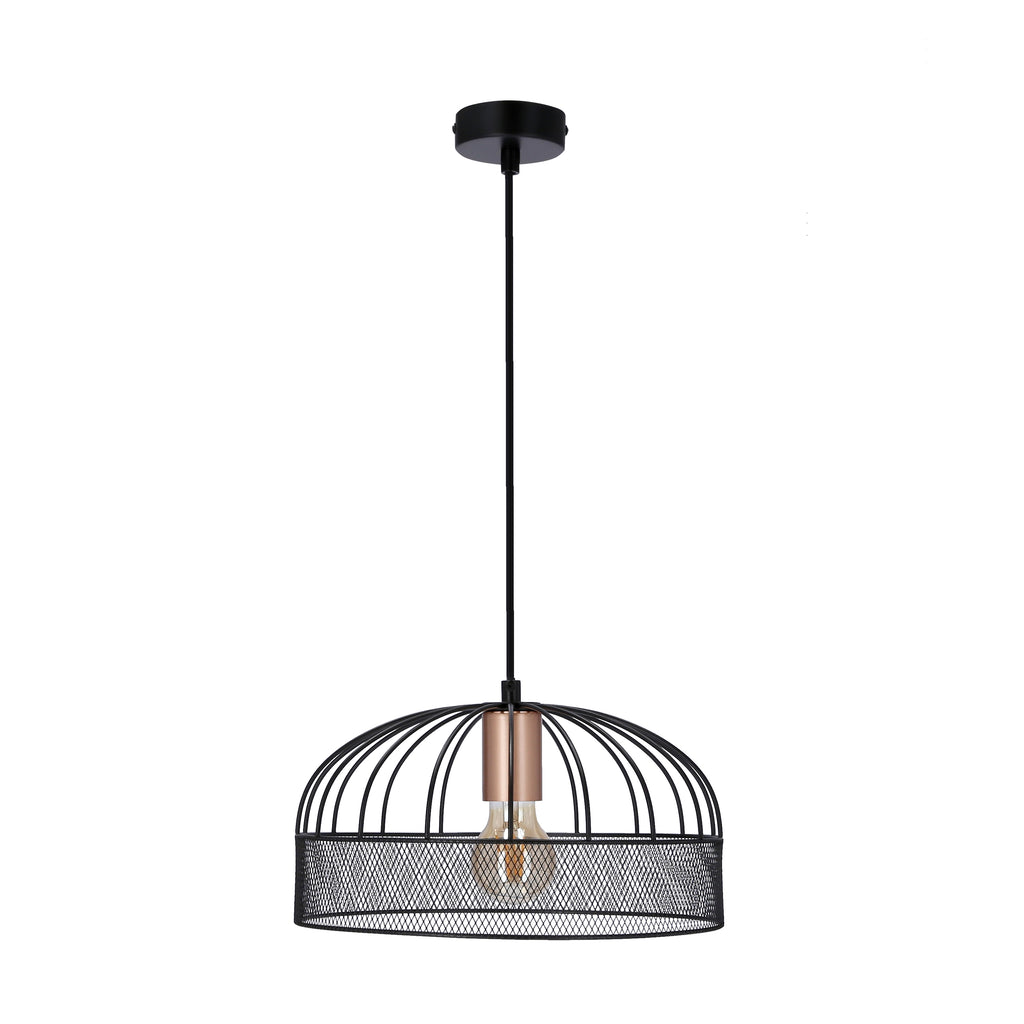 Levi lampa wisząca złoty 1x40W E27 klosz czarny