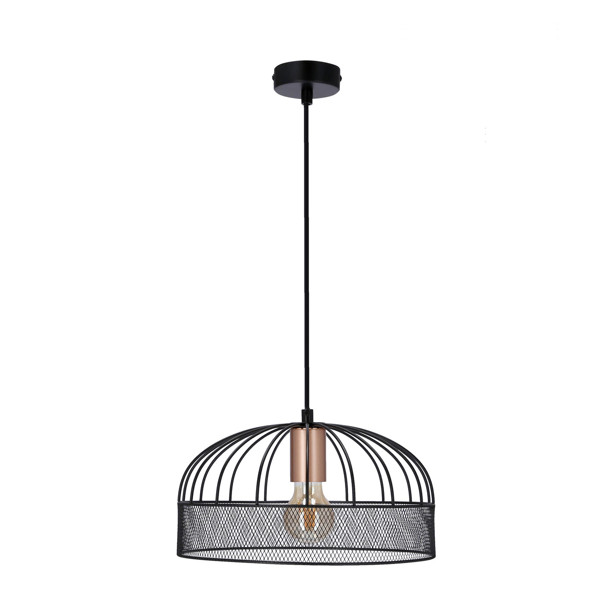 Levi lampa wisząca złoty 1x40W E27 klosz czarny