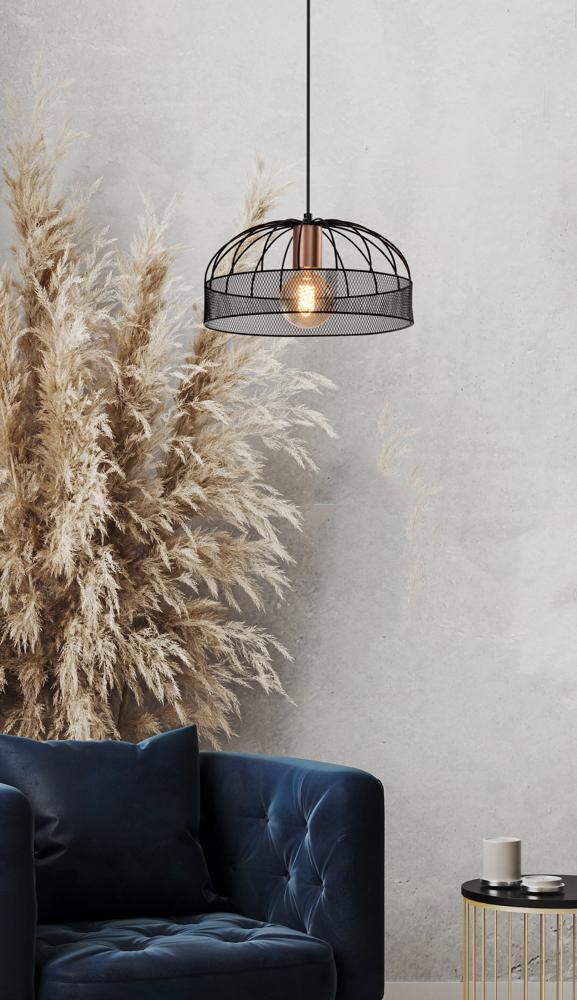 Levi lampa wisząca złoty 1x40W E27 klosz czarny