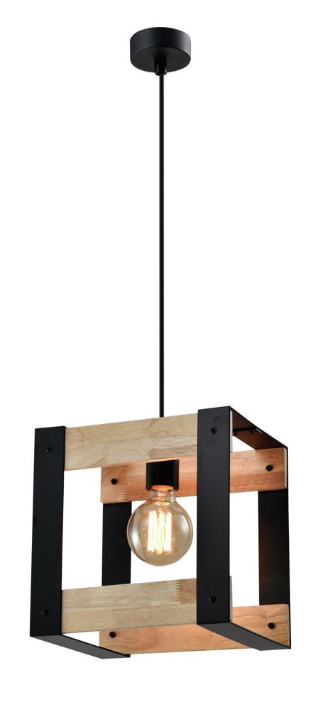 Varna lampa wisząca czarny 1x40W E27 klosz czarny