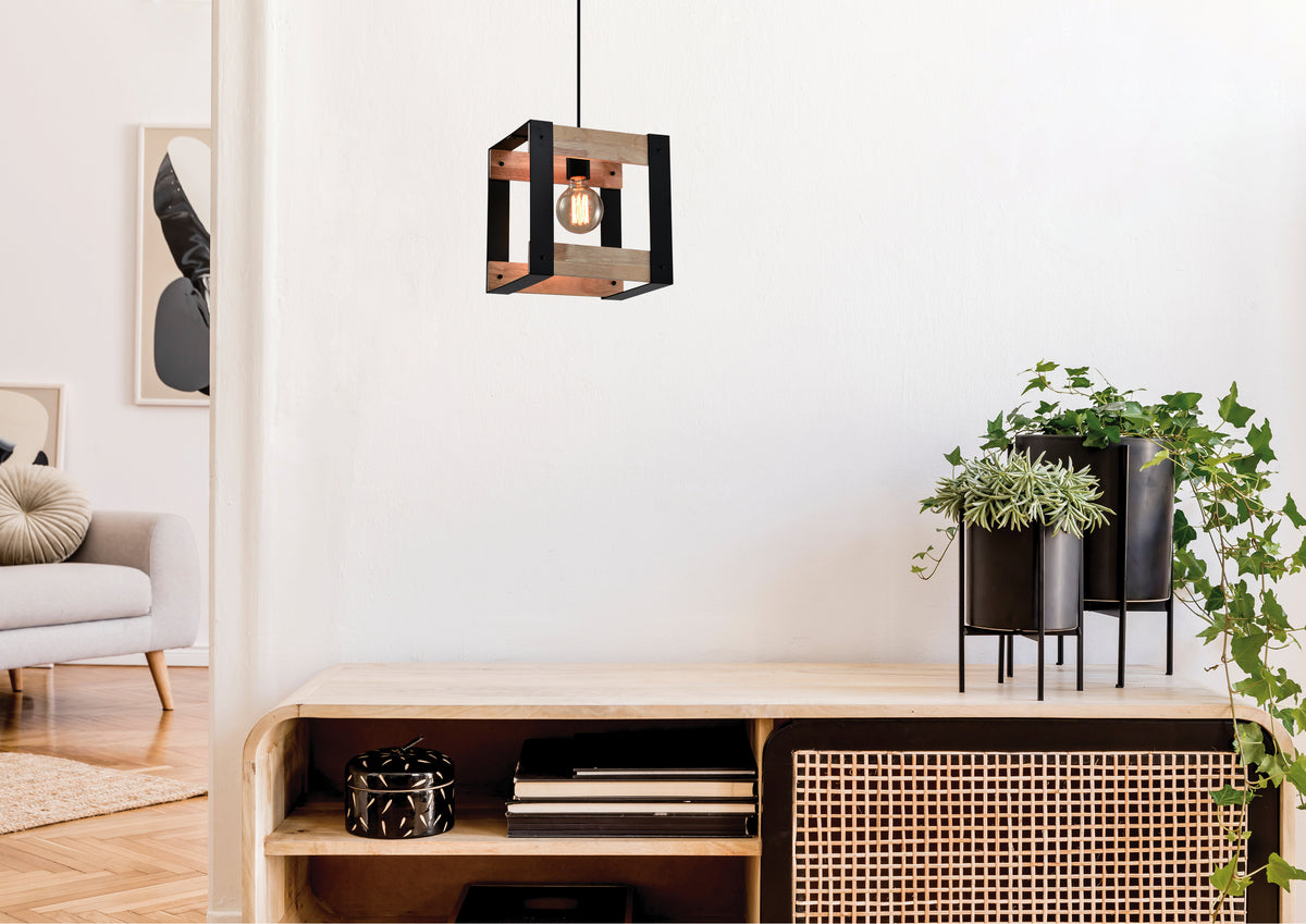 Varna lampa wisząca czarny 1x40W E27 klosz czarny