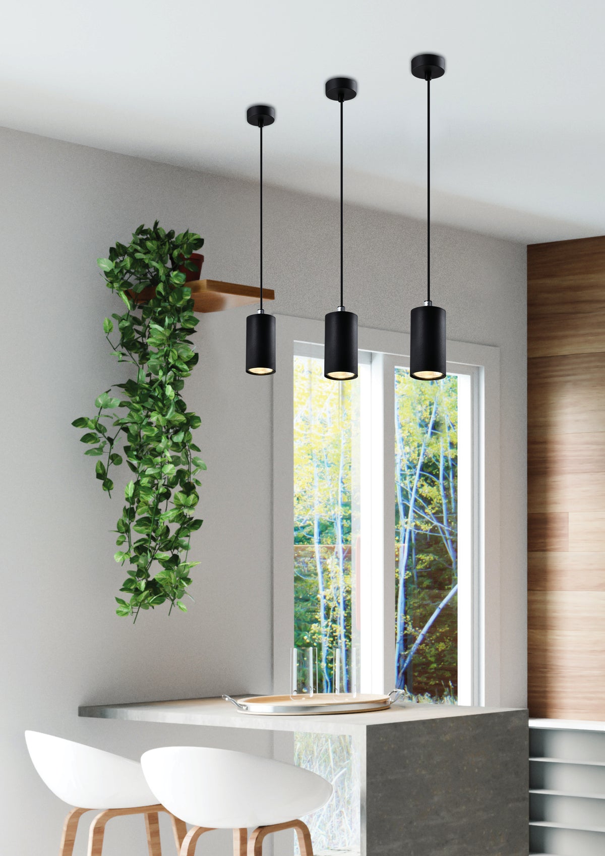 Tubo lampa wisząca czarny 1x25W GU10 klosz 10cm czarny