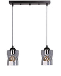Felis lampa wisząca czarny 2x60W E27 klosz dymiony