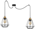 Primo p lampa wisząca czarny+złoty 2x60W E27 klosz czarny