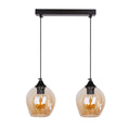 Aspa lampa wisząca czarny 2x40W E27 klosz brązowy