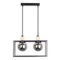 Retro 2 lampa wisząca czarny 2x40W E27 klosz dymiony