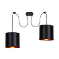 Candida p lampa wisząca czarny 2x40W E27 abażur czarny
