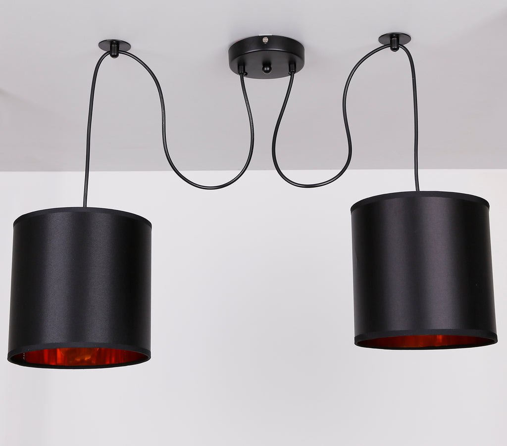 Candida p lampa wisząca czarny 2x40W E27 abażur czarny