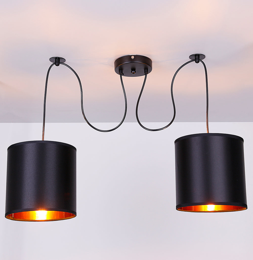 Candida p lampa wisząca czarny 2x40W E27 abażur czarny