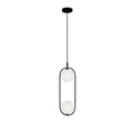 Lampa wisząca CORDEL elegancka - czarna z białymi kloszami kulkami - nowoczesne oświetlenie salonu 2x G9 LED