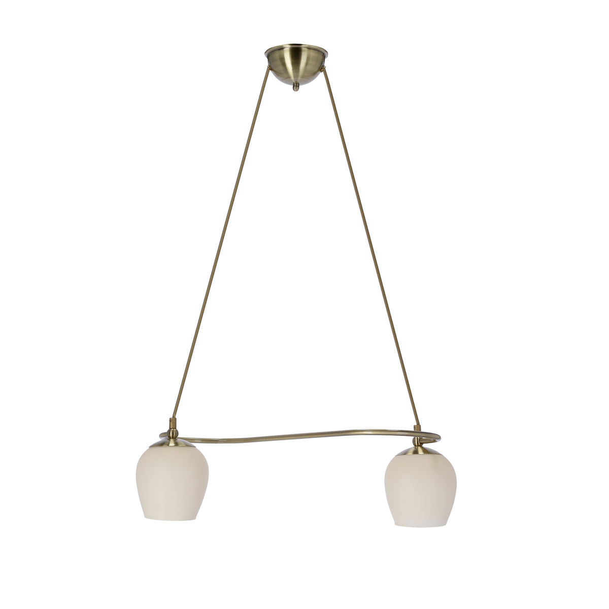 Serano lampa wisząca patynowy 2x60W E27 klosz kremowy