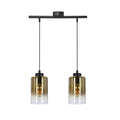 Aspra lampa wisząca czarny 2x60W E27 klosz bursztynowy