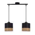 Porto lampa wisząca czarny 2x60W E27 abażur czarny+brązowy